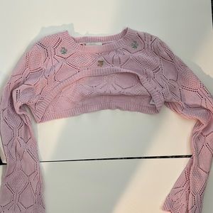 Flowery pink freshman 1996 sweater top
